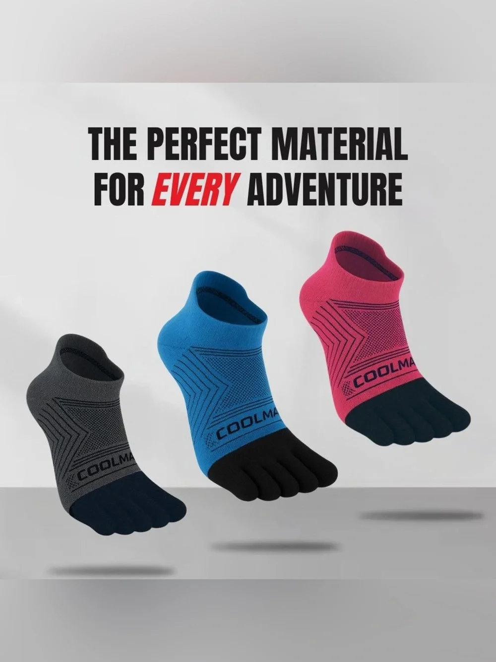 Lot of 3 Kintoe Coolmax Performance No Show Socks Unisex